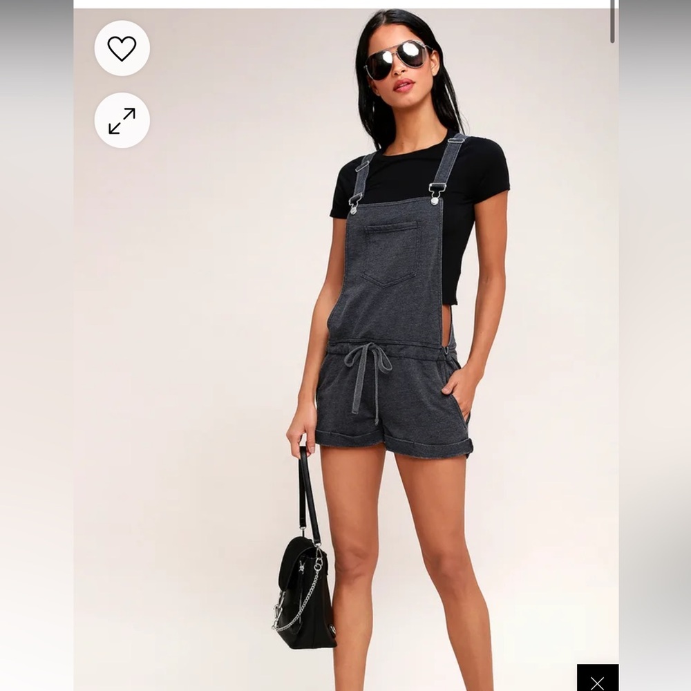 Candace Washed blue Short Overalls Z Supply Small